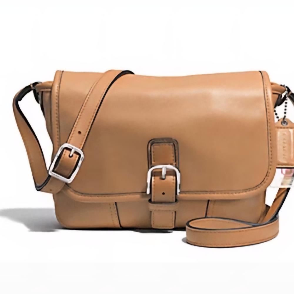 Coach Tan Leather Crossbody with Buckle